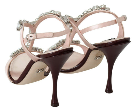 Dolce & Gabbana Pink Crystals Heels Keira Sandals Dolce & Gabbana