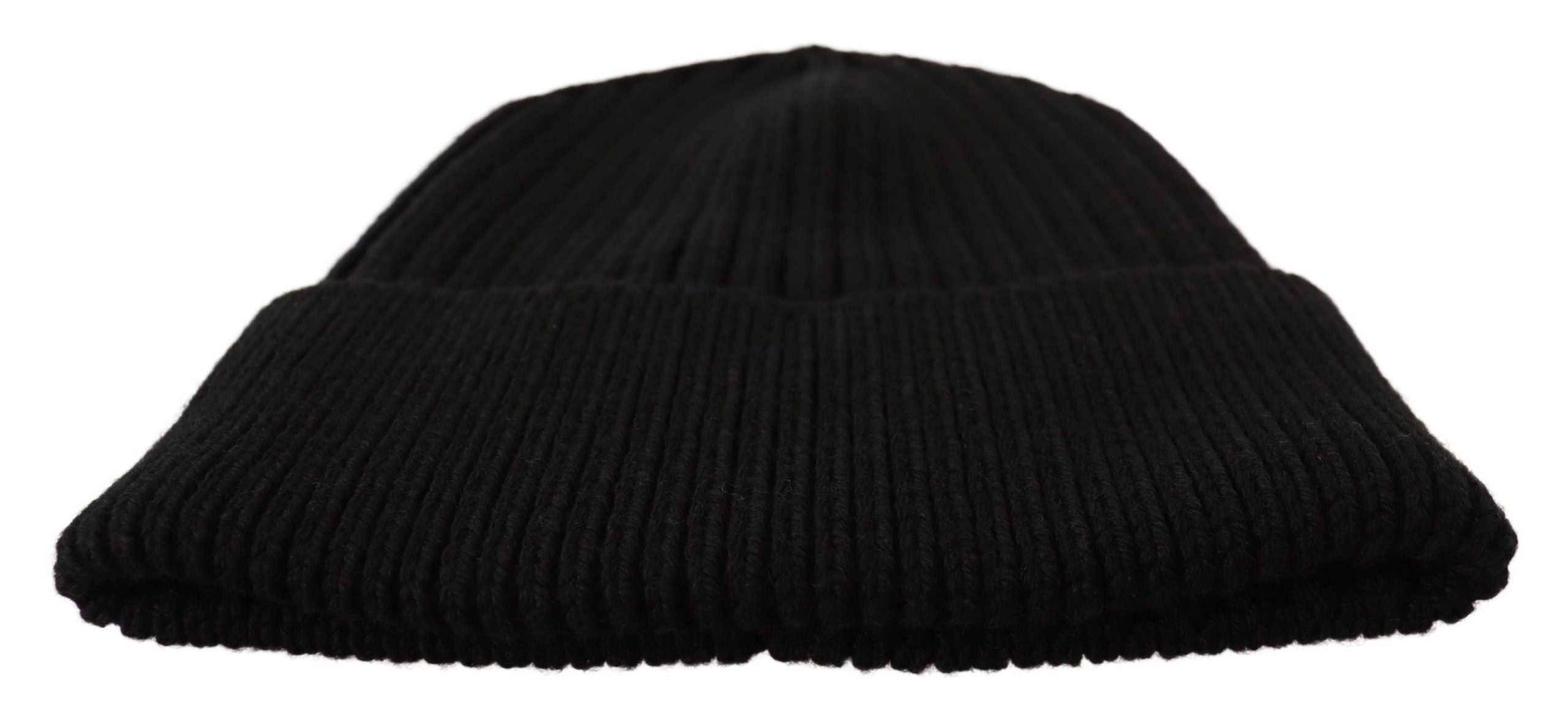 Dolce & Gabbana Black Wool Knit Women Winter Hat Dolce & Gabbana