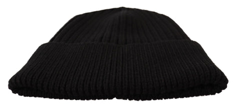 Dolce & Gabbana Black Wool Knit Women Winter Hat Dolce & Gabbana