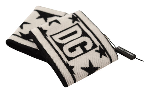 Dolce & Gabbana White Black Wool Logo #DGMILLENNIALS Wristband Dolce & Gabbana
