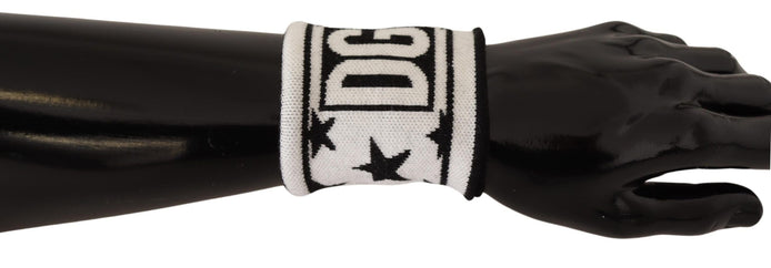 Dolce & Gabbana White Black Wool Logo #DGMILLENNIALS Wristband Dolce & Gabbana