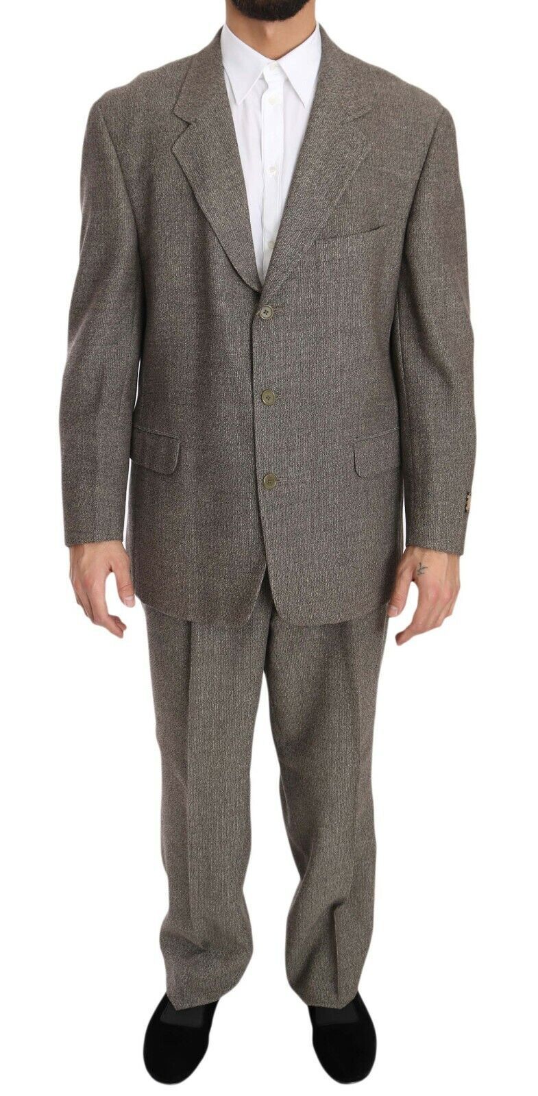 Fendi Brown Wool Regular Single  Breasted Suit Fendi