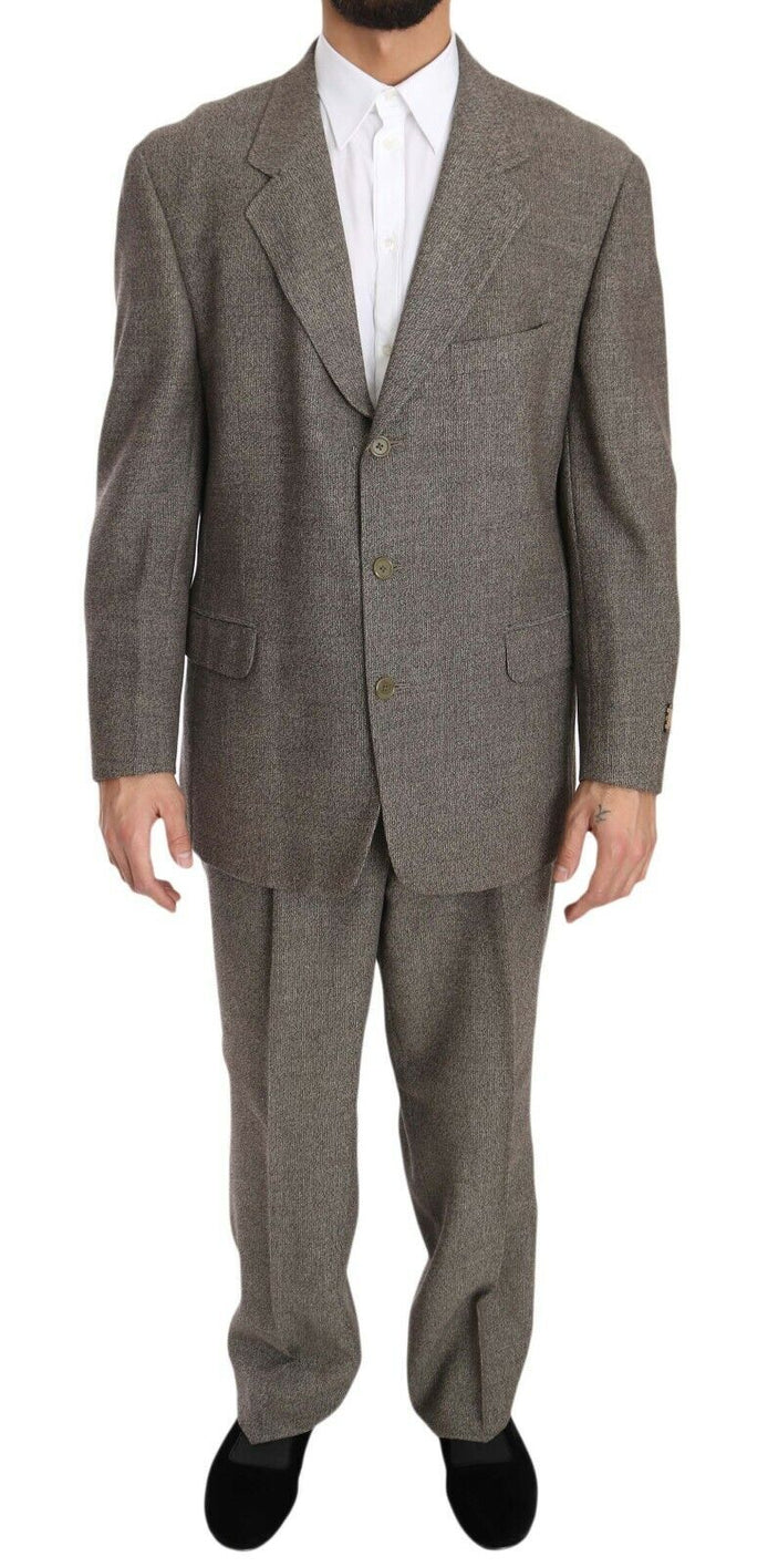 Fendi Brown Wool Regular Single  Breasted Suit Fendi