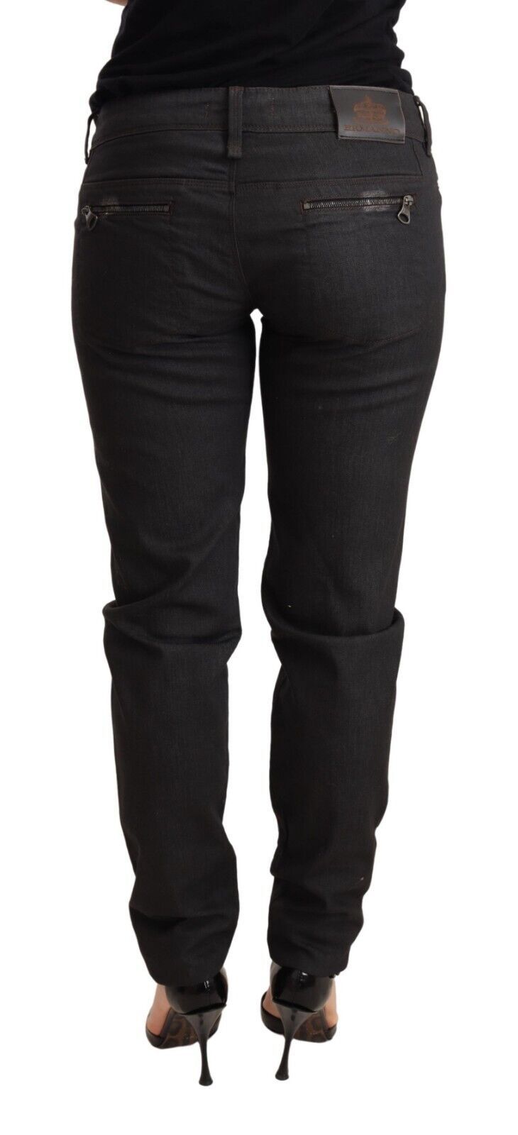 Ermanno Scervino Black Low Waist Skinny Slim Trouser Cotton Jeans Ermanno Scervino