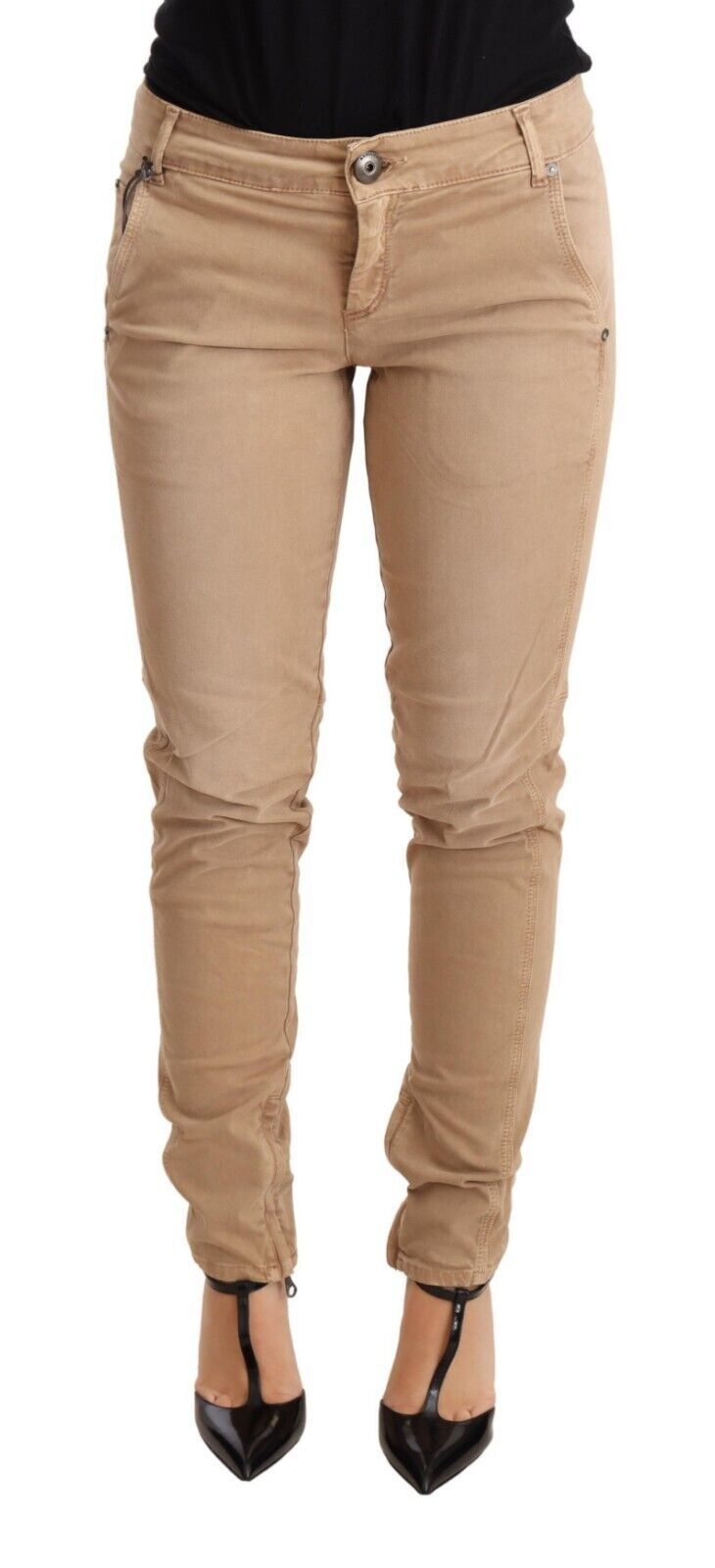 Ermanno Scervino Brown Low Waist Skinny Denim Trouser Cotton Jeans Ermanno Scervino