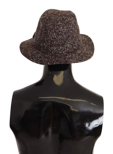 Dolce & Gabbana Gray Melange Blended Textured Tweed Hat Dolce & Gabbana