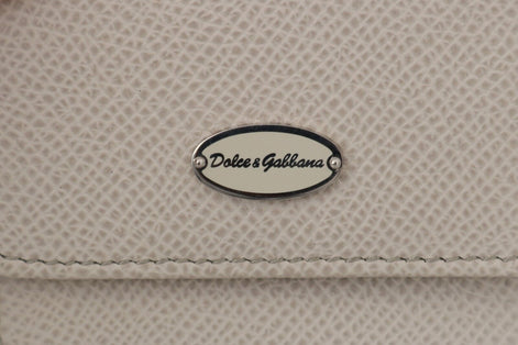Dolce & Gabbana White Dauphine Leather Holder Pocket Wallet Condom Case Dolce & Gabbana