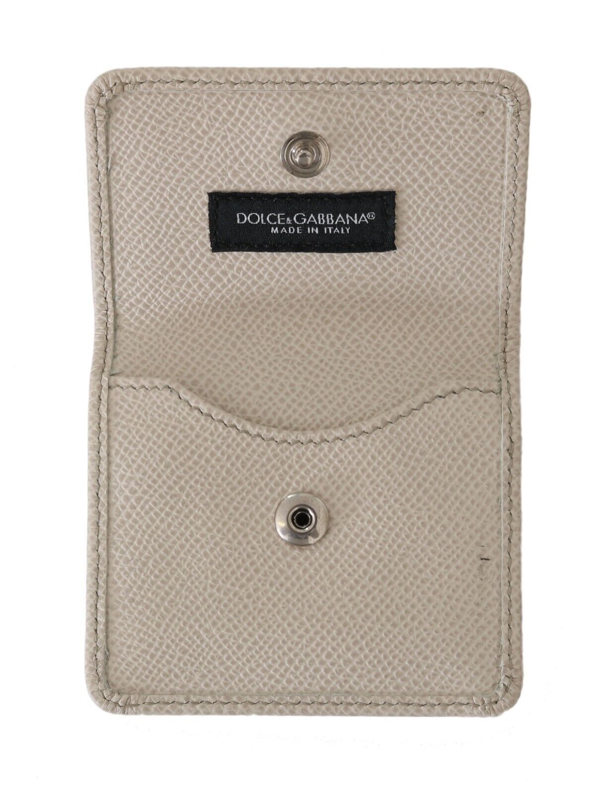 Dolce & Gabbana White Dauphine Leather Holder Pocket Wallet Condom Case Dolce & Gabbana