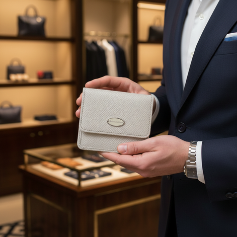 Dolce &amp; Gabbana Weißes Dauphine-Leder Etui für Kondome