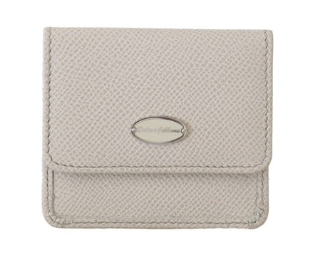 Dolce & Gabbana White Dauphine Leather Holder Pocket Wallet Condom Case Dolce & Gabbana