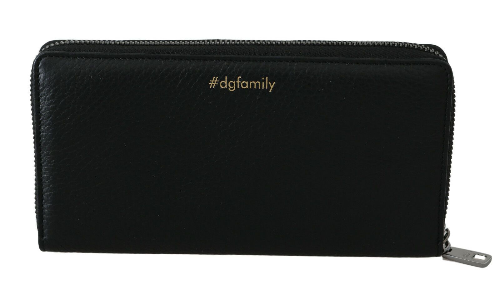 Dolce & Gabbana Black Blue Leather #DGFAMILY Zipper Continental Wallet Dolce & Gabbana