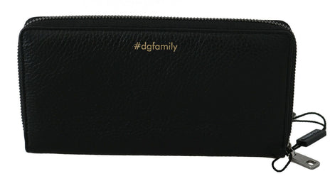 Dolce & Gabbana Black Red Leather #DGFAMILY Zipper Continental Wallet Dolce & Gabbana