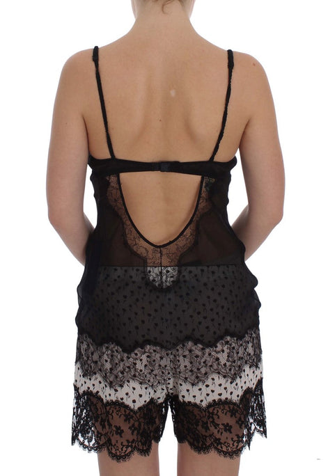 Dolce & Gabbana Black Silk Lace Babydoll Lingerie Top Dolce & Gabbana