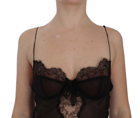 Dolce & Gabbana Black Silk Lace Babydoll Lingerie Top Dolce & Gabbana