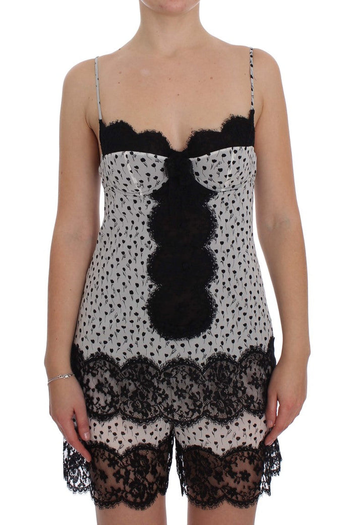 Dolce & Gabbana Black Silk Lace Babydoll Lingerie Top Dolce & Gabbana