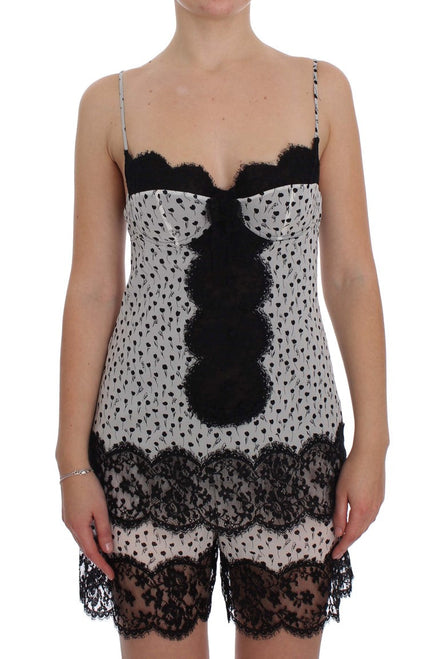 Dolce & Gabbana Black Silk Lace Babydoll Lingerie Top Dolce & Gabbana