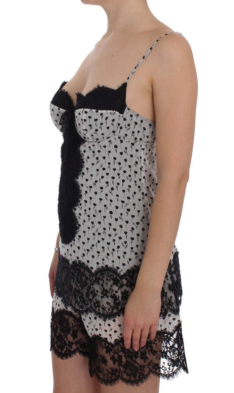 Dolce & Gabbana Black Silk Lace Babydoll Lingerie Top Dolce & Gabbana