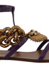 Dolce & Gabbana Purple Leather Devotion Flats Sandals Shoes Dolce & Gabbana