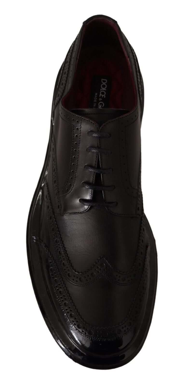 Dolce & Gabbana Black Leather Oxford Wingtip Formal Derby Shoes Dolce & Gabbana