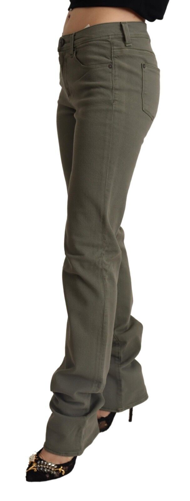 Ermanno Scervino Gray Low Waist Cotton Skinny Denim Trouser Jeans Ermanno Scervino