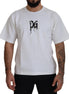 Dolce & Gabbana White Logo Print Cotton Crewneck T-shirt Dolce & Gabbana