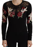 Dolce & Gabbana Black Lace Angel Roses Cardigan Sweater Dolce & Gabbana