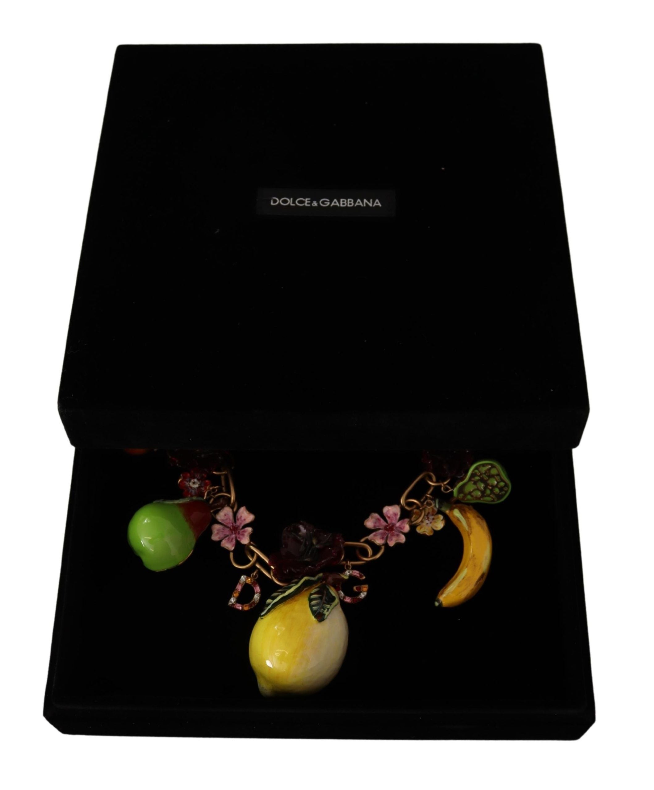 Dolce & Gabbana Gold Brass Sicily Fruits Roses Statement Necklace Dolce & Gabbana