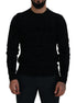 Dolce & Gabbana Black Wool Logo Pattern Crewneck Pullover Sweater Dolce & Gabbana