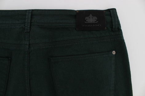 Ermanno Scervino Green Cotton Denim Stretch Straight Fit Jeans Ermanno Scervino