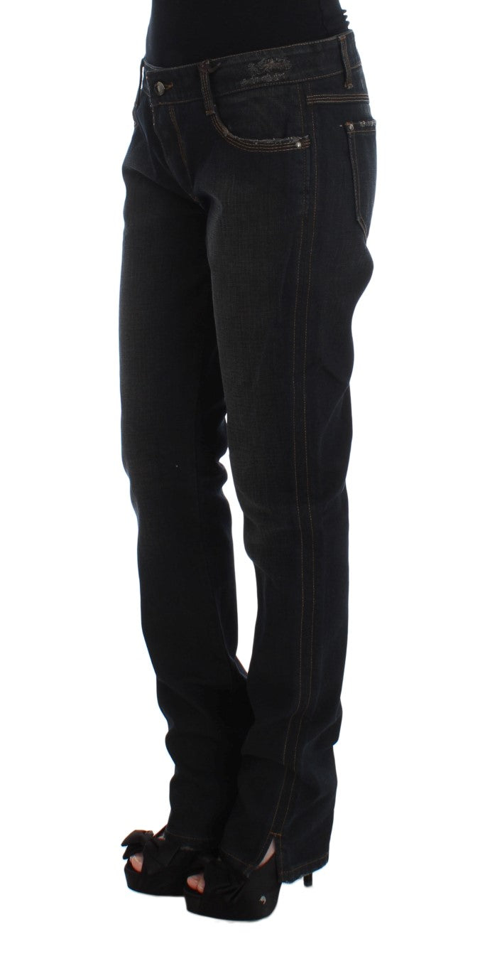 Ermanno Scervino Blue Wash Cotton Boyfriend Jeans Ermanno Scervino