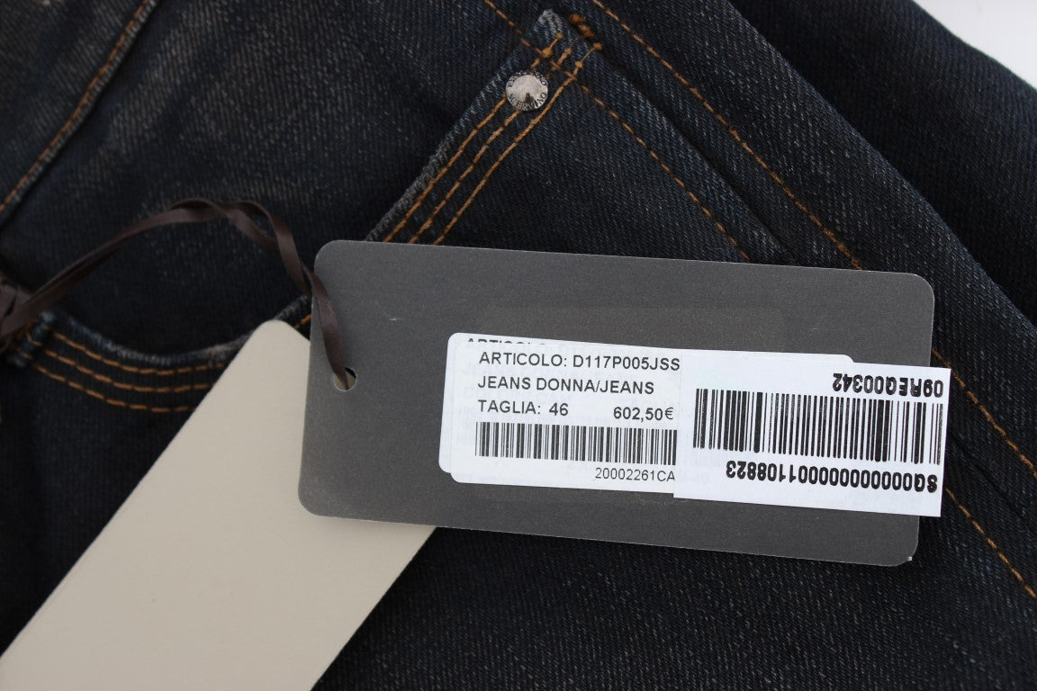 Ermanno Scervino Blue Wash Cotton Boyfriend Jeans Ermanno Scervino