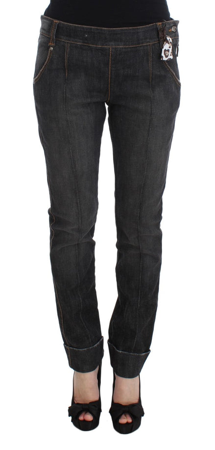 Ermanno Scervino Gray Cotton Slim Fit Denim Jeans Ermanno Scervino