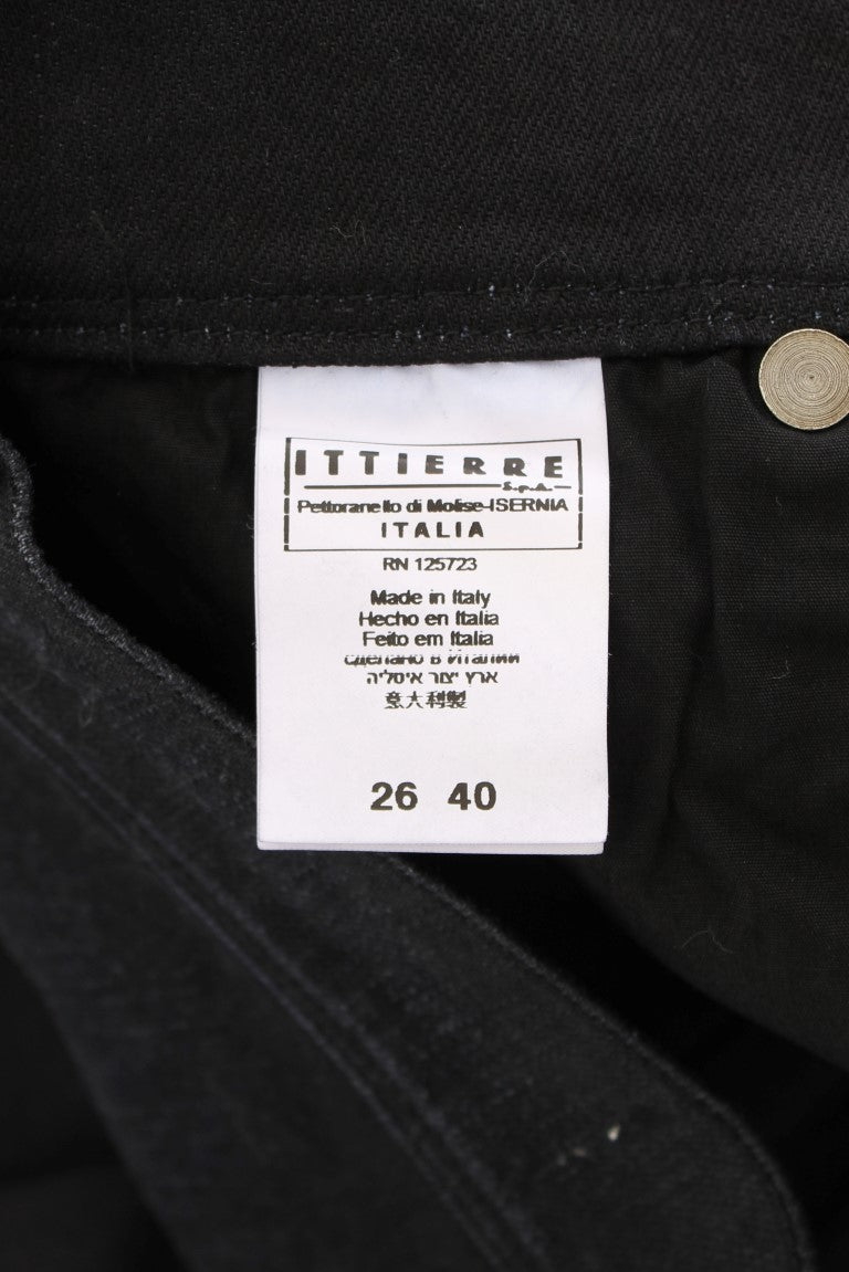 Ermanno Scervino Blue Cotton Blend Slim Fit Bootcut Jeans Ermanno Scervino