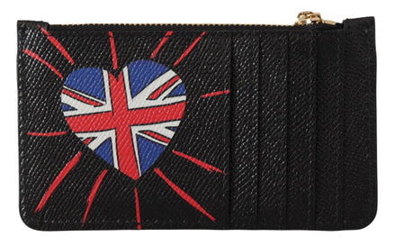 Dolce & Gabbana Black Leather #DGLovesLondon Women Cardholder Coin Case  Wallet Dolce & Gabbana