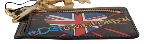 Dolce & Gabbana Black Leather #DGLovesLondon Keyring Cardholder Coin Case Dolce & Gabbana