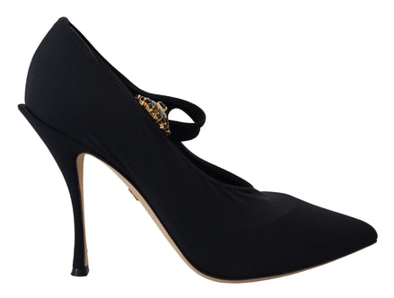Dolce & Gabbana Black Socks Stretch Crystal Pumps Shoes Dolce & Gabbana