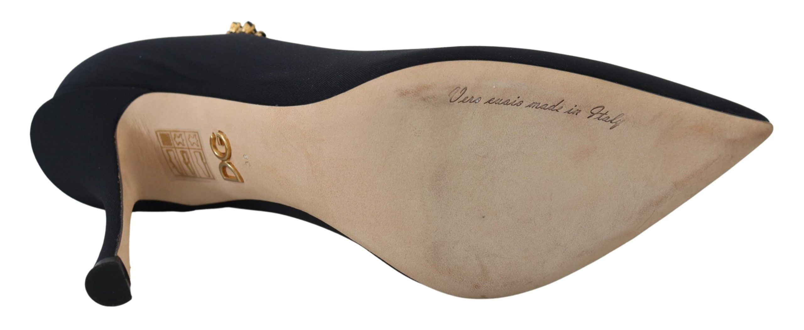 Dolce & Gabbana Black Socks Stretch Crystal Pumps Shoes Dolce & Gabbana