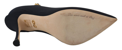 Dolce & Gabbana Black Socks Stretch Crystal Pumps Shoes Dolce & Gabbana