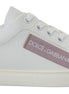 Dolce & Gabbana White Pink Leather Low Top Sneakers Shoes Dolce & Gabbana