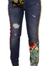 Dolce & Gabbana Blue Patchwork High Waist Denim Jeans Dolce & Gabbana