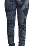 Dolce & Gabbana Blue Floral High Waist Skinny Denim Jeans Dolce & Gabbana