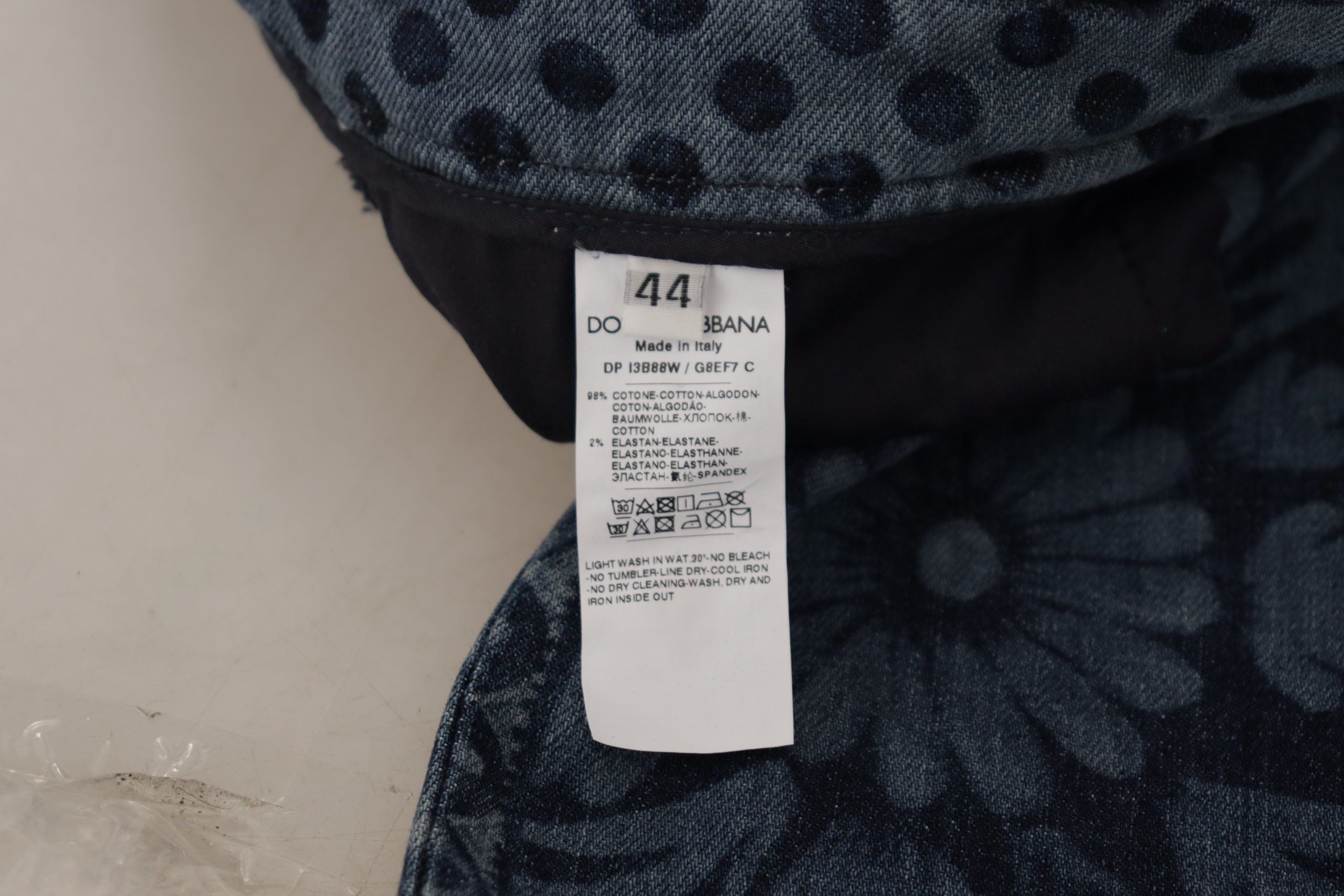 Dolce & Gabbana Blue Floral High Waist Skinny Denim Jeans Dolce & Gabbana