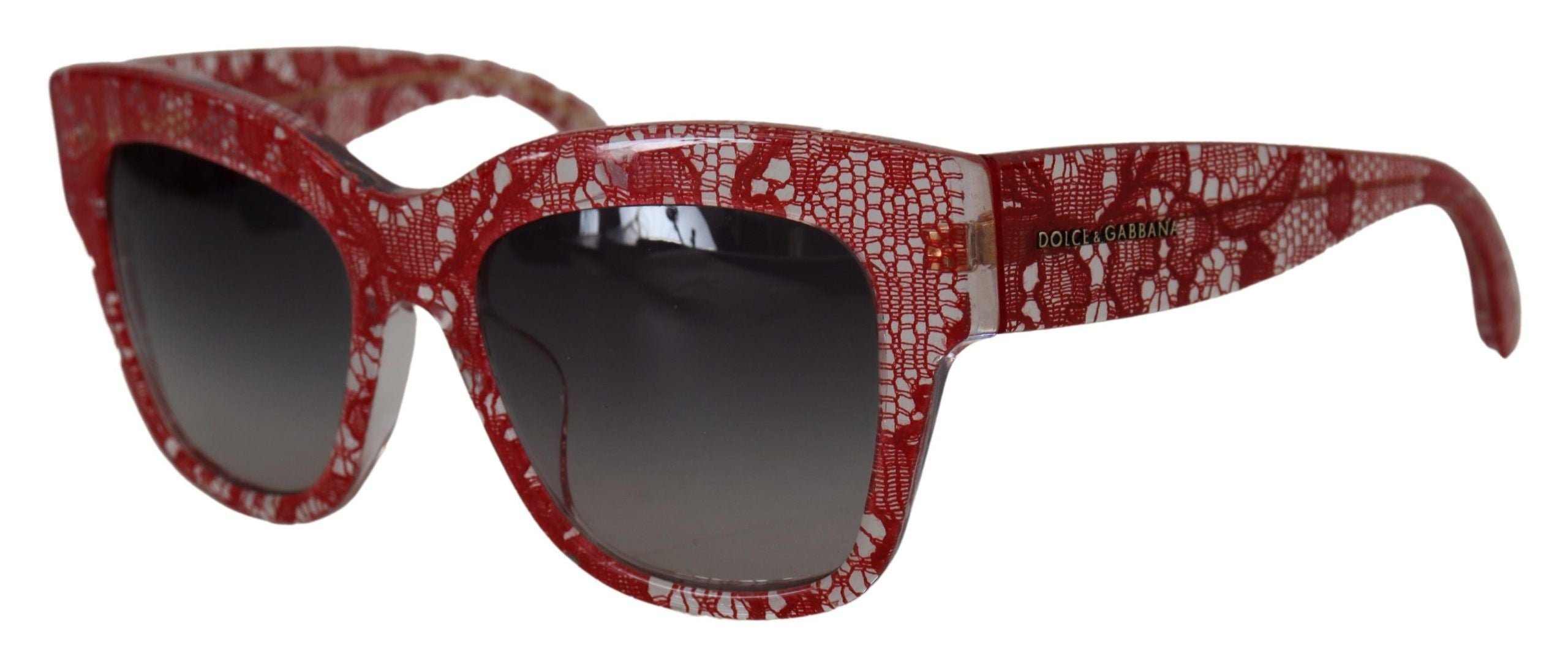 Dolce & Gabbana Red Lace Acetate Rectangle Shades  DG4231F  Sunglasses Dolce & Gabbana