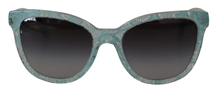 Dolce & Gabbana Blue Lace Acetate Crystal Round DG4190 Sunglasses Dolce & Gabbana