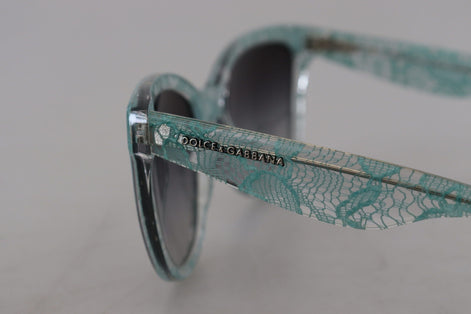 Dolce & Gabbana Blue Lace Acetate Crystal Round DG4190 Sunglasses Dolce & Gabbana