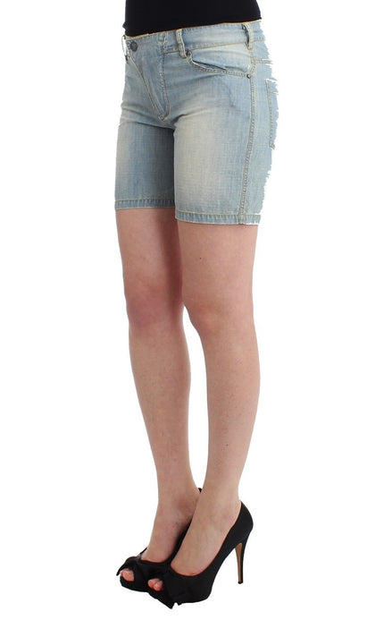 Ermanno Scervino Beachwear Blue Denim City Casual Dress Shorts Ermanno Scervino