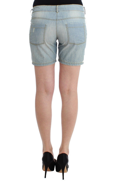 Ermanno Scervino Beachwear Blue Denim City Casual Dress Shorts Ermanno Scervino