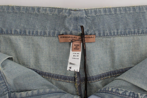 Ermanno Scervino Beachwear Blue Denim City Casual Dress Shorts Ermanno Scervino