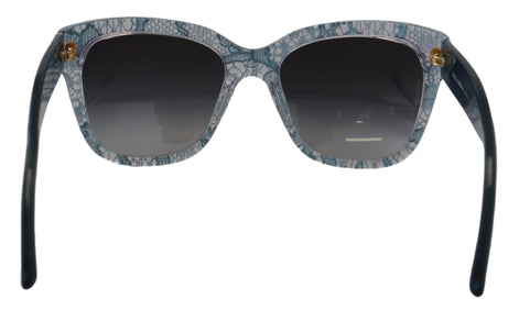 Dolce & Gabbana Blue Lace Acetate Rectangle Shades DG4226 Sunglasses Dolce & Gabbana