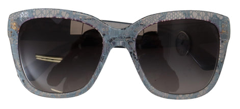 Dolce & Gabbana Blue Lace Acetate Rectangle Shades DG4226 Sunglasses Dolce & Gabbana